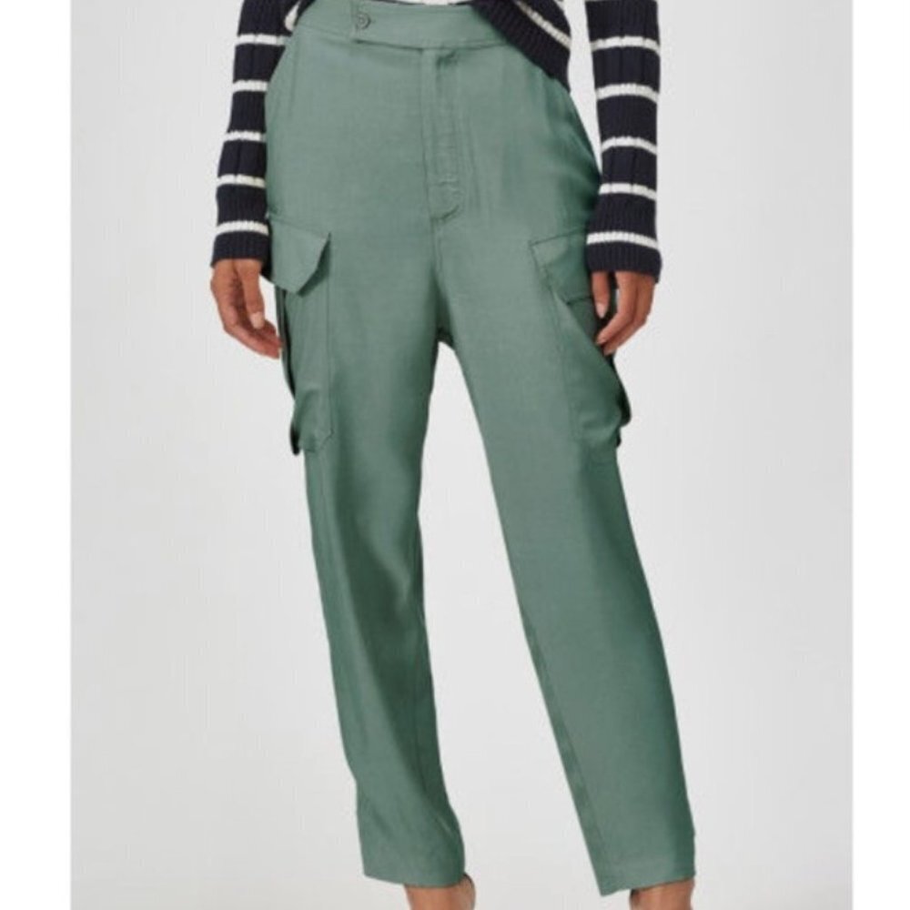 Equipment Femme Agadire Viscose Green Cargo Trousers Size 6